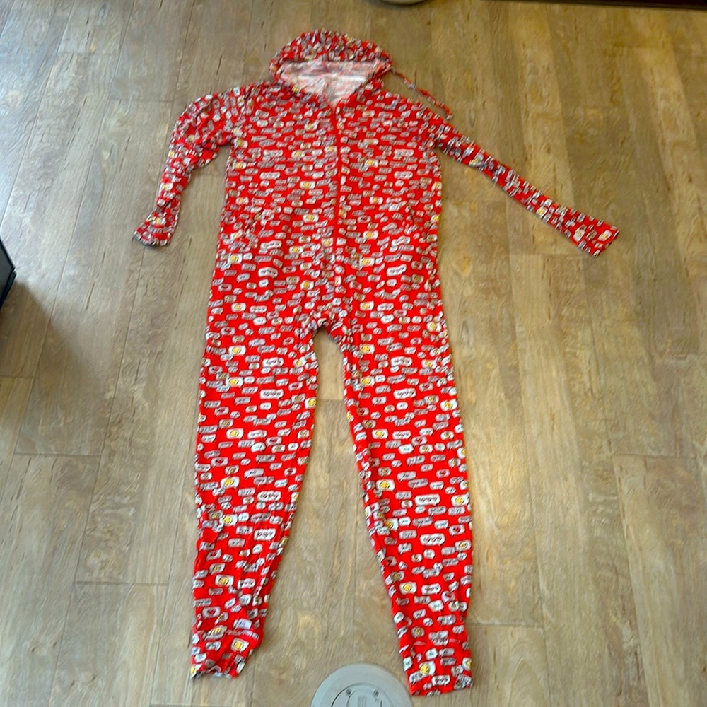 Meundies onsie red with emojis soft stretchy